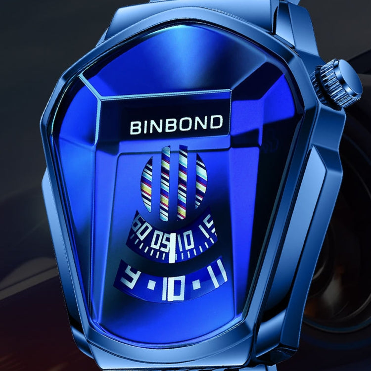 BINBOND Locomotive Concept Watch Men Live Black Technology Watch(White Net Belt-White Steel-Blue Face) - Metal Strap Watches by BINBOND | Online Shopping UK | buy2fix