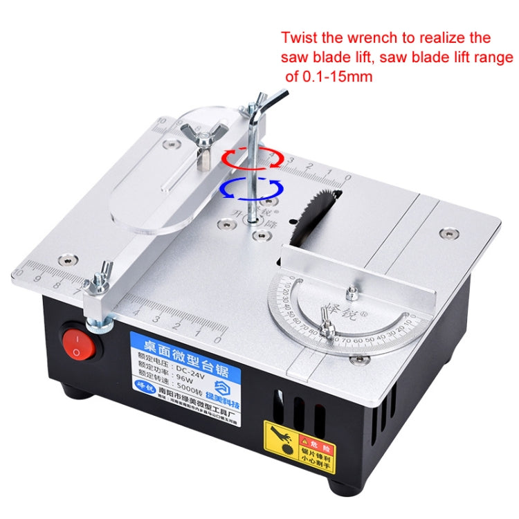 S3  96W Liftable Table Mini Table Saw Aluminum Cutting Machine,Spec: Silver High Match(EU Plug) - Electric Saws & Accessories by buy2fix | Online Shopping UK | buy2fix