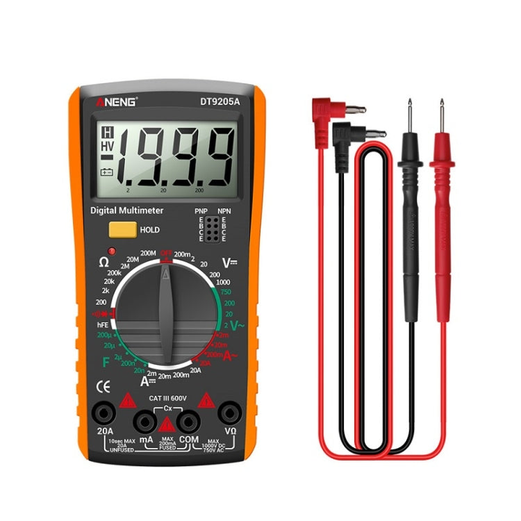 ANENG Automatic High-Precision Intelligent Digital Multimeter, Model:DT9205A HOLD Key(Orange) - Digital Multimeter by ANENG | Online Shopping UK | buy2fix