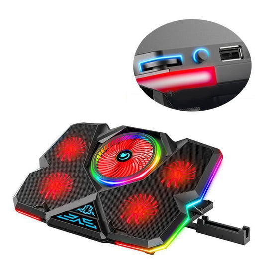 CoolCold 5V Speed Control Version Gaming Laptop Cooler Notebook Stand,Spec: Red 7 Colors - Computer & Networking by CoolCold | Online Shopping UK | buy2fix