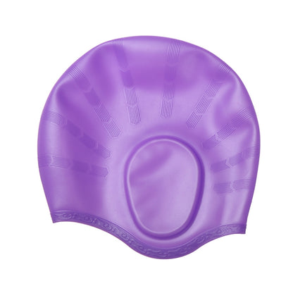 Silicone Ear Protection Waterproof Swimming Cap for Adults with Long Hair(Purple) - Outdoor & Sports by buy2fix | Online Shopping UK | buy2fix