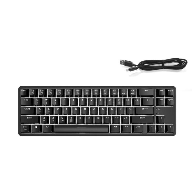 Ajazz K680T Mini USB Wired Dual-mode Charging 68-keys Laptop Bluetooth Mechanical Keyboard, Cable Length: 1.6m, Style:Black Shaft(Black) - Wired Keyboard by Ajazz | Online Shopping UK | buy2fix