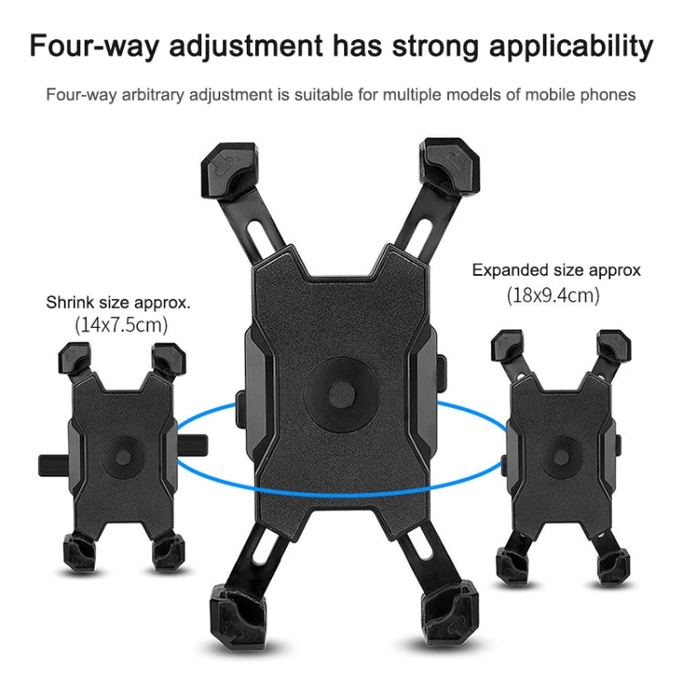 Electric Bicycle Mobile Phone Holder Can Be Rotated 360-degree Mobile Phone Holder Four-way Adjustment Bracket for Motorcycle, Style:Rearview Mirrors(Red) - Holders by buy2fix | Online Shopping UK | buy2fix