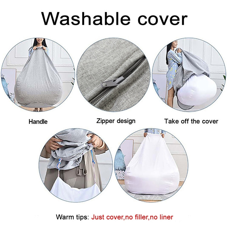 Lazy Sofa Bean Bag Chair Fabric Cover, Size: 70x80cm(Light Gray) - Home & Garden by buy2fix | Online Shopping UK | buy2fix