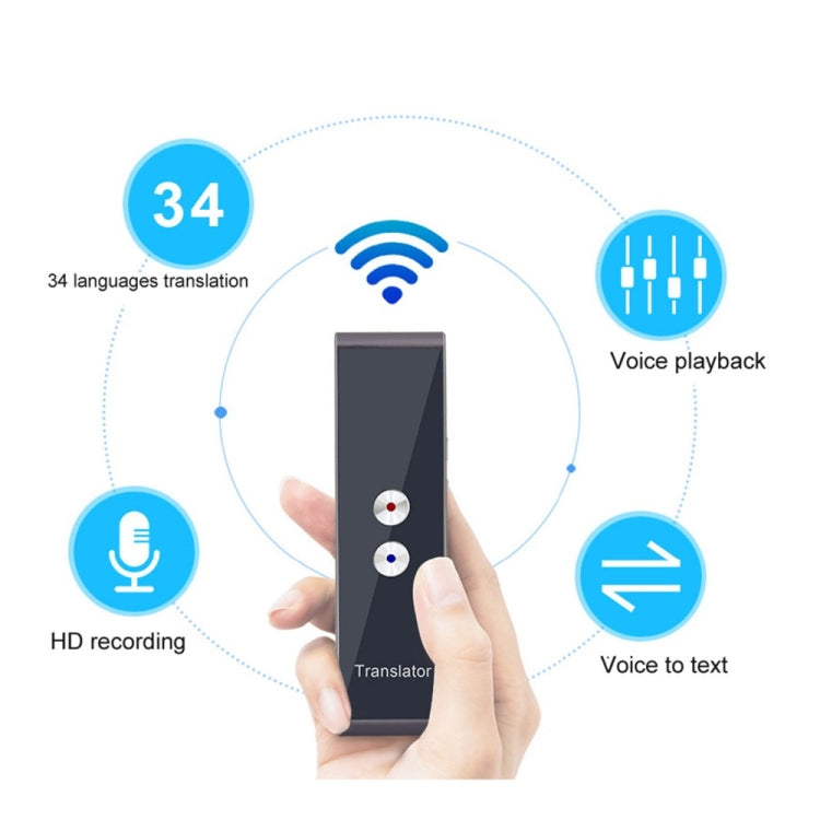 T8 Pocket Language Translator Voice 30 Languages Two Way Real Time Intercom Portable Translator For Personal Learning Travelling Black - Consumer Electronics by buy2fix | Online Shopping UK | buy2fix