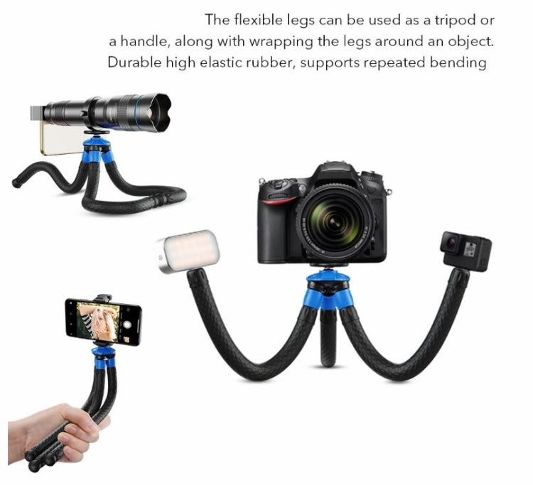 APEXEL APL-JJ07 Portable Hose Octopus Mini Mobile Phone Gopro Camera Selfie Live Stand(Blue Black) - Stand by APEXEL | Online Shopping UK | buy2fix