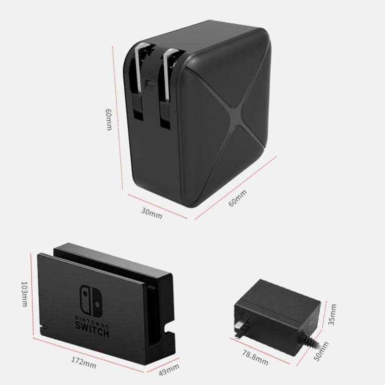 Multi-Function Projection And Charging AC Adapter Base Support Android/PC/Lite For Switch, Specifications:Black+UK Plug - Toys & Hobbies by buy2fix | Online Shopping UK | buy2fix