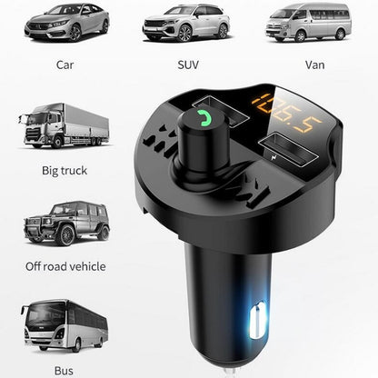 T66 Car Bluetooth Car Charger Cigarette Lighter MP3 Player Hands-Free Car FM Transmitter - Bluetooth Car Kits by buy2fix | Online Shopping UK | buy2fix