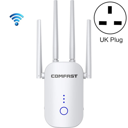 COMFAST CF-WR758AC Dual Frequency 1200Mbps Wireless Repeater 5.8G WIFI Signal Amplifier, UK Plug - Broadband Amplifiers by COMFAST | Online Shopping UK | buy2fix