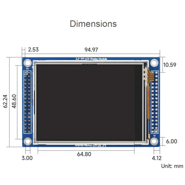 Waveshare 16498 3.2inch 320x240 Pixels Touch LCD (D), With Touch Panel And Stand-Alone Controllers - Consumer Electronics by Waveshare | Online Shopping UK | buy2fix