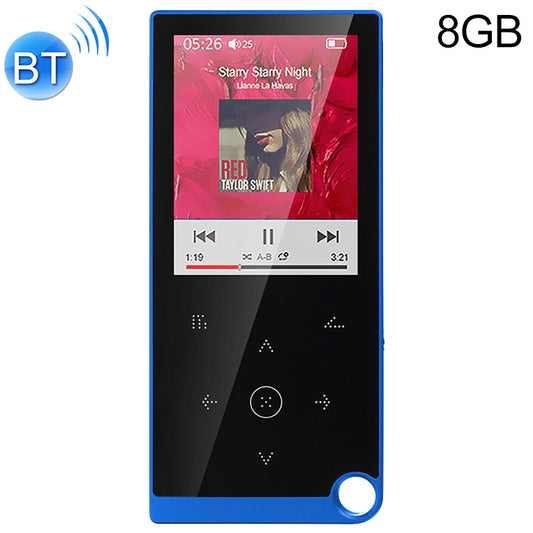 E05 2.4 inch Touch-Button MP4 / MP3 Lossless Music Player, Support E-Book / Alarm Clock / Timer Shutdown, Memory Capacity: 8GB Bluetooth Version(Blue) - Consumer Electronics by buy2fix | Online Shopping UK | buy2fix