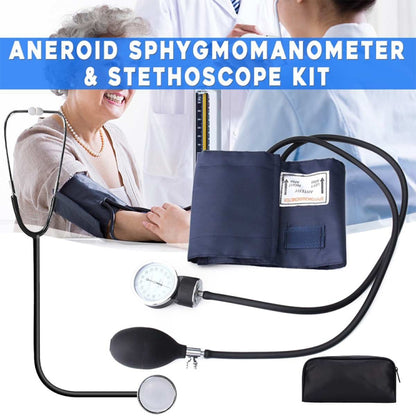 Manual Blood Pressure Watch With Stethoscope Double Tube Double Head Old Sphygmomanometer Arm Type Sphygmomanometer - Sphygmomanometer by buy2fix | Online Shopping UK | buy2fix