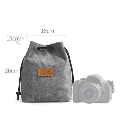 S.C.COTTON Liner Shockproof Digital Protection Portable SLR Lens Bag Micro Single Camera Bag Square Gray M - Camera Accessories by S.C.COTTON | Online Shopping UK | buy2fix