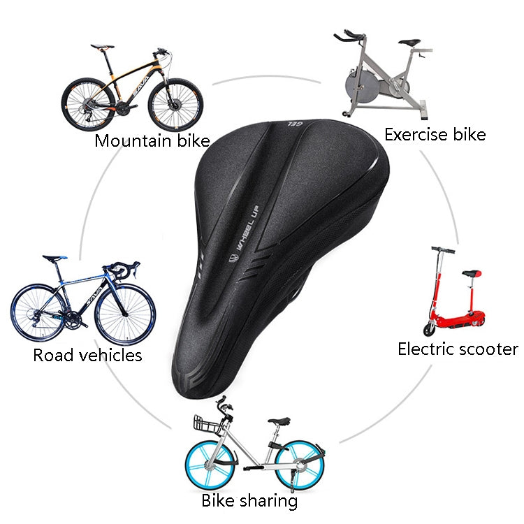 Wheel Up Bicycle Silicone Cushion Cover Mountain Bike Thickening GEL Saddle Cover Riding Equipment(Small) - Bicycle Saddle by Wheel UP | Online Shopping UK | buy2fix