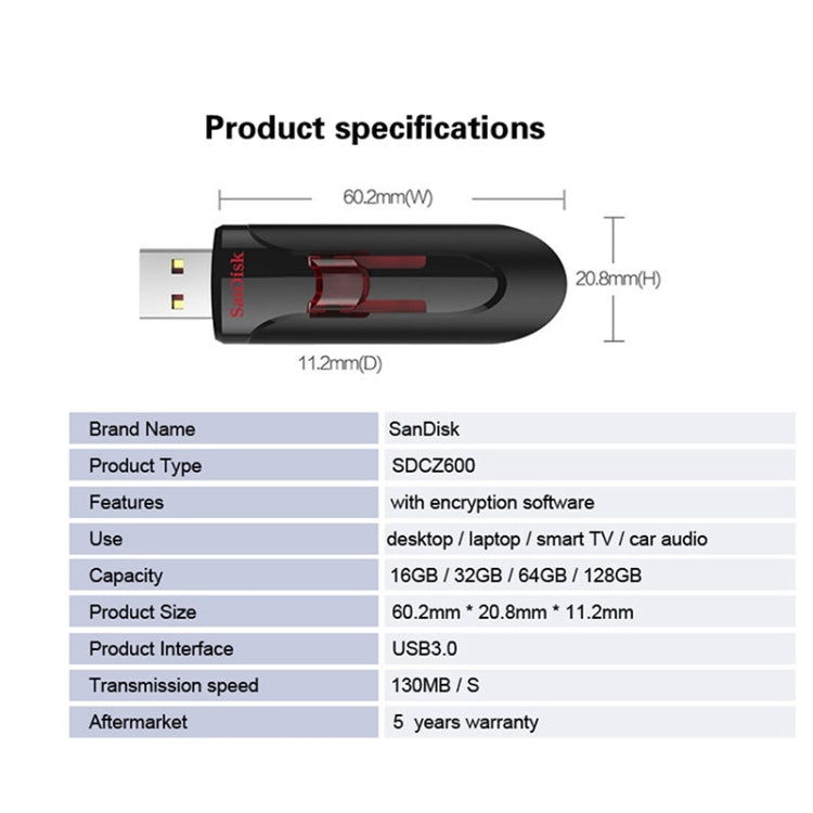 SanDisk CZ600 USB 3.0 High Speed U Disk, Capacity: 64GB - USB Flash Drives by SanDisk | Online Shopping UK | buy2fix