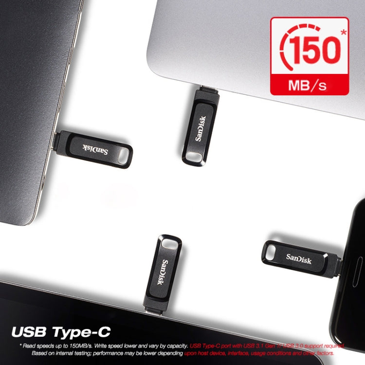 SanDisk Type-C + USB 3.1 Interface OTG High Speed Computer Phone U Disk, Colour: SDDDC3 Black Plastic Shell, Capacity: 32GB - USB Flash Drives by SanDisk | Online Shopping UK | buy2fix