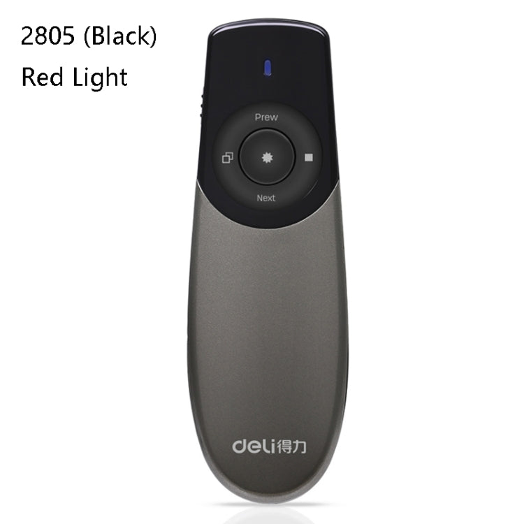 Deli 2.4GHz Laser Teaching Page Flip Pen Remote Play Pen with Flying Mouse, Model: 2805 (Black) Red Light -  by Deli | Online Shopping UK | buy2fix