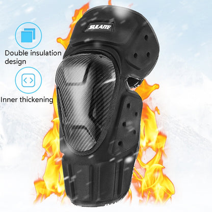 SULAITE Off-Road Motorcycle Windproof Warmth Drop-Proof Breathable Carbon Fiber Protective Gear, Specification: Knee Pads+Elbow Pads - Protective Gear by SULAITE | Online Shopping UK | buy2fix