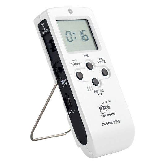 ENO EM-988A Electronic Vocal Rechargeable Metronome For Piano/Guitar/Drum/Guzheng/Violin(White) - Stringed Instruments by buy2fix | Online Shopping UK | buy2fix