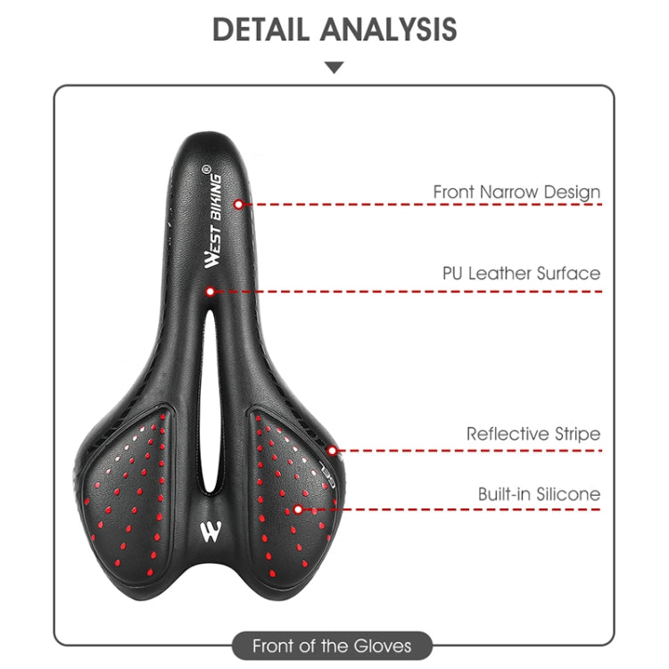 WEST BIKING YP0801086 Silicone Thickened Soft And Comfortable Bicycle Seat(Dark Green) - Outdoor & Sports by WEST BIKING | Online Shopping UK | buy2fix