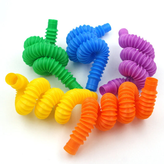 15 PCS Color Stretchable Plastic Pipe Telescopic Bellows Toy Child Reduced Pressure Vent Toy,Random Color Delivery - Fidget Cube by buy2fix | Online Shopping UK | buy2fix