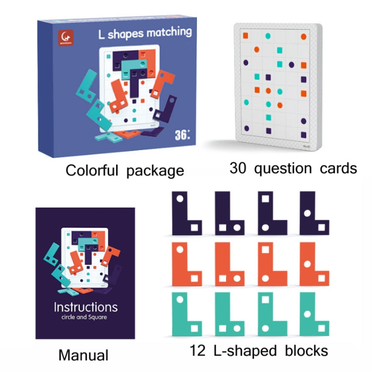 MOONDOG L-Shaped Matching Building Blocks Children Educational Logical Thinking Training Puzzle - Building Blocks by buy2fix | Online Shopping UK | buy2fix