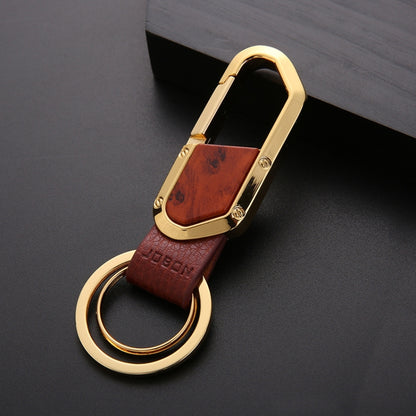 JOBON ZB-106A Business Men Metal Keychain Double Loop Car Pendant Keychain(Golden) - Key Rings by JOBON | Online Shopping UK | buy2fix