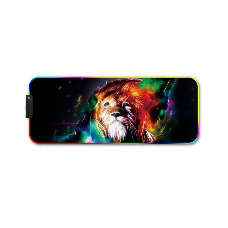 260x390x4mm F-01 Rubber Thermal Transfer RGB Luminous Non-Slip Mouse Pad(Colorful Lion) - Mouse Pads by buy2fix | Online Shopping UK | buy2fix