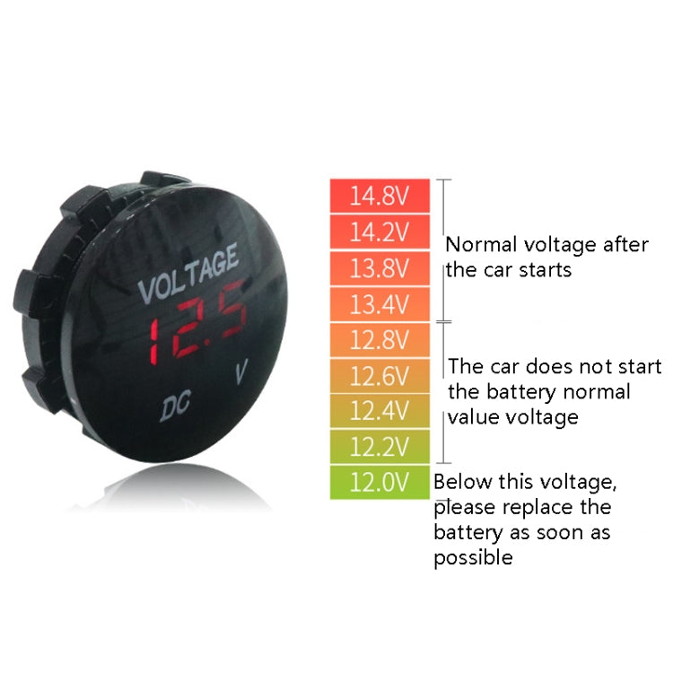 DC12-24V Automotive Battery DC Digital Display Voltage Meter Modified Measuring Instrument(Orange Light) - In Car by buy2fix | Online Shopping UK | buy2fix