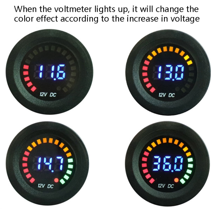 Car Motorcycle Ship Modified Digital DC LED Colorful Screen Voltage Meter, Specification: KWG-D5 - In Car by buy2fix | Online Shopping UK | buy2fix