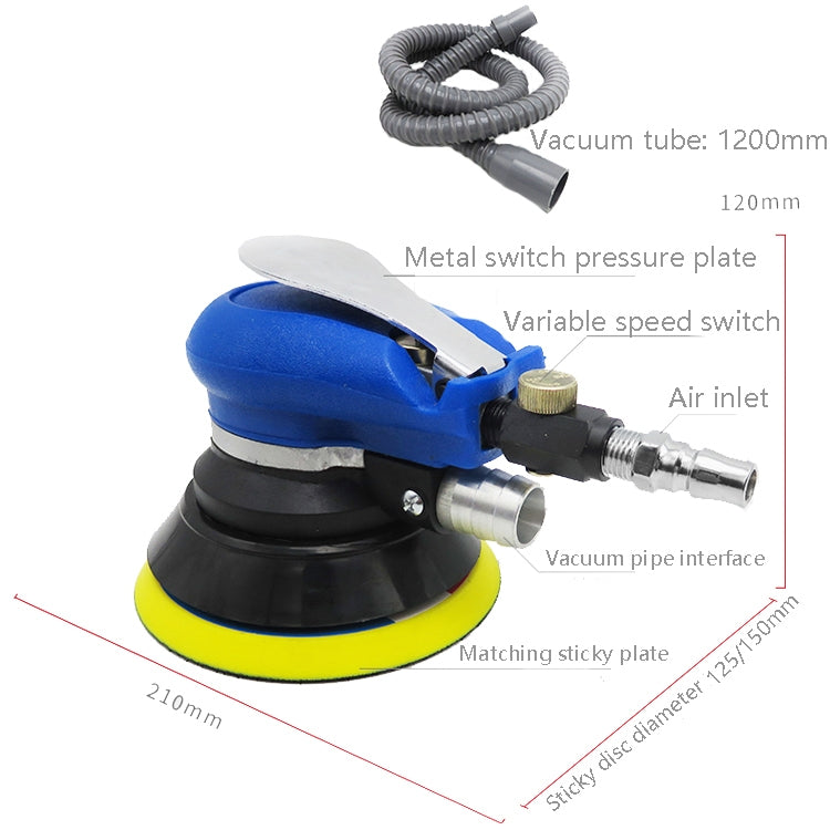 Pneumatic Sandpaper Machine Car Polishing Machine Grinding Machine Waxing Machine, Model: 5inch Vacuum - Polishing Machine & Accessories by buy2fix | Online Shopping UK | buy2fix