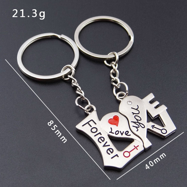 10 Pairs Metal Love Word Couple Keychain Pendant, Specification: H-452 - Key Rings by buy2fix | Online Shopping UK | buy2fix