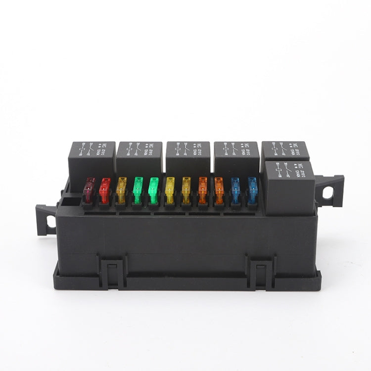 Car Modified 12V / 4Pin / 40A Black Shell 11-Way Fuse With 6-Way Relay Car Machine Cabin Link Inner Cassette Seat - In Car by buy2fix | Online Shopping UK | buy2fix