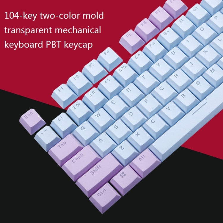 104-Keys Two-Color Mold Transparent PBT Keycap Mechanical Keyboard(Dark Grey) - Wired Keyboard by buy2fix | Online Shopping UK | buy2fix