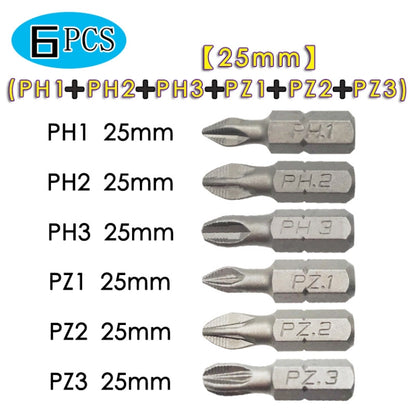 5 Sets 6 PCS 25mm Strong Magnetic Hand Drill Screwdriver Mouth Anti-Slip Screwdriver Bit - Drill & Drill Bits by buy2fix | Online Shopping UK | buy2fix