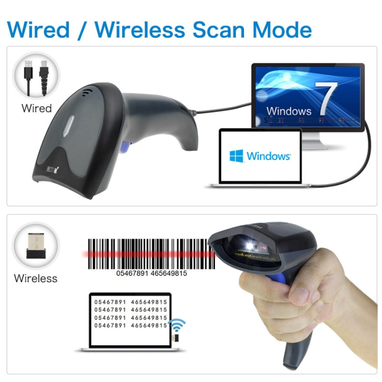 NETUM High-Precision Barcode QR Code Wireless Bluetooth Scanner, Model: Bluetooth + 2.4G + Wired - Barcode Scanner by NETUM | Online Shopping UK | buy2fix