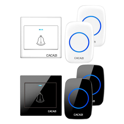 CACAZI H10 1 For 2 Home Wireless Music Doorbell without Battery, Plug:UK Plug(White) - Security by CACAZI | Online Shopping UK | buy2fix