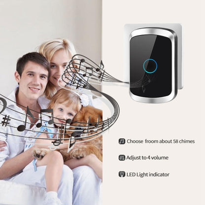CACAZI A50 1 For 1 Wireless Music Doorbell without Battery, Plug:US Plug(White) - Security by CACAZI | Online Shopping UK | buy2fix