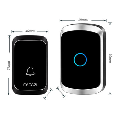 CACAZI A50 1 For 1 Wireless Music Doorbell without Battery, Plug:UK Plug(Black) - Security by CACAZI | Online Shopping UK | buy2fix