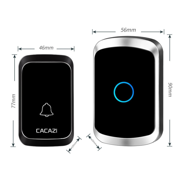 CACAZI A50 1 For 1 Wireless Music Doorbell without Battery, Plug:UK Plug(White) - Wireless Doorbell by CACAZI | Online Shopping UK | buy2fix