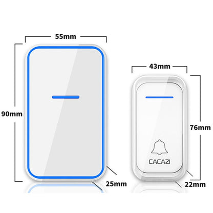 CACAZI Home Smart Digital Wireless Doorbell Remote Electronic Doorbell Elderly Pager, Style: EU Plug(White) - Wireless Doorbell by CACAZI | Online Shopping UK | buy2fix