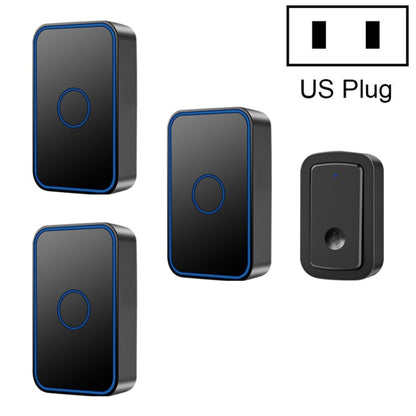 CACAZI  A19 1 For 3  Wireless Music Doorbell without Battery, US Plug(Black) - Security by CACAZI | Online Shopping UK | buy2fix