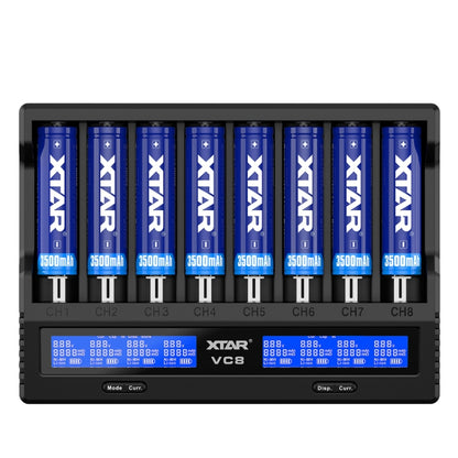 XTAR 8-Slot Battery Charger LCD Display Charger QC3.0 Type C Fast Charger for 21700 / 18650 Battery, Model: VC8 - Consumer Electronics by XTAR | Online Shopping UK | buy2fix