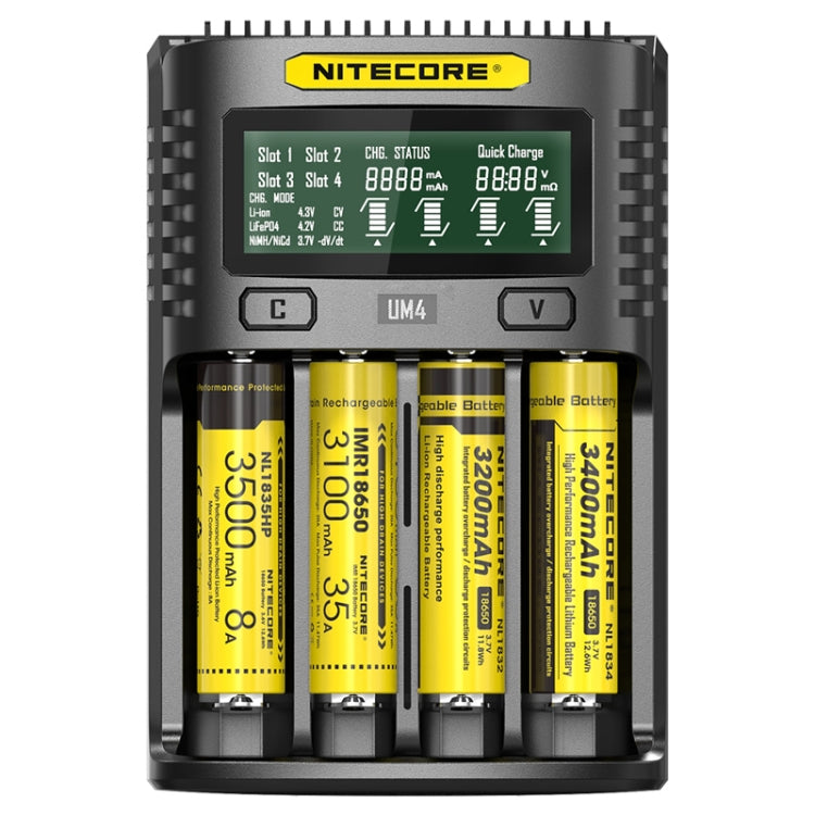 NITECORE Smart LCD Display Automatically Activates Repair USB 4-Slot Charger(UM4) - Charger & Converter by NITECORE | Online Shopping UK | buy2fix