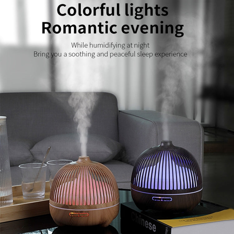 Bird Cage Wood Graphic Aromatherapy Machine Ultrasonic Smart Home Colorful Night Light Hollow Humidifier, Product specifications: AU Plug(Light Wood Pattern) - Home & Garden by buy2fix | Online Shopping UK | buy2fix