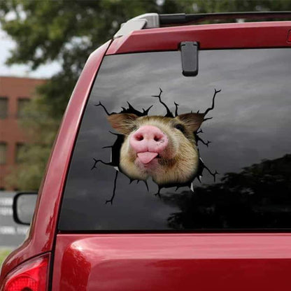 6 PCS Animal Wall Stickers Pig Hoisting Car Window Static Stickers(Pig 04) - In Car by buy2fix | Online Shopping UK | buy2fix