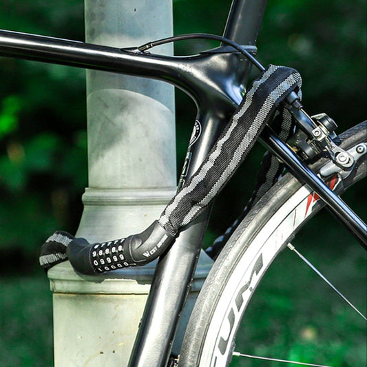 WEST BIKING YP0705065 Bicycle Reflective Anti-Theft Lock Mountain Bike Anti-Peeling Reflective Strip Lock(Black) - Bicycle Locks & Bicycle Pumps by WEST BIKING | Online Shopping UK | buy2fix