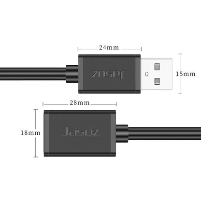 3 PCS Jasoz USB Male to Female Oxygen-Free Copper Core Extension Data Cable, Colour: Dark Blue 2m - USB Cable by buy2fix | Online Shopping UK | buy2fix