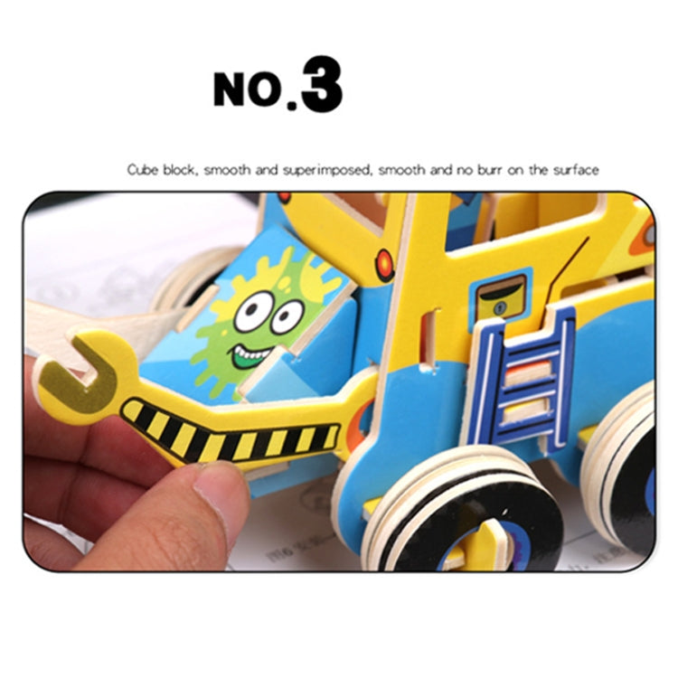 3 PCS 512 Children Wooden Assembled Car Engineering Vehicle Excavator Assembling Toy(Mining Vehicle) - Puzzle Toys by buy2fix | Online Shopping UK | buy2fix