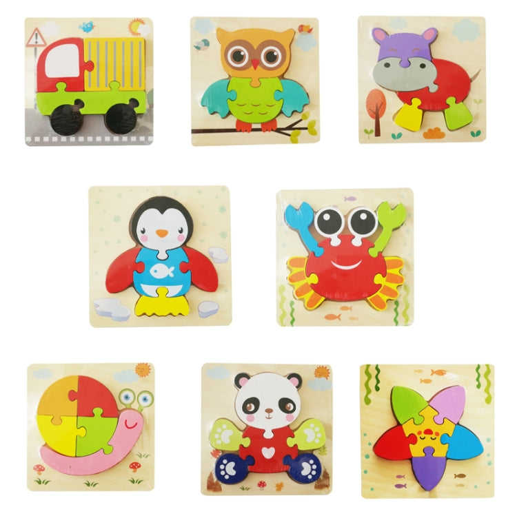 3 PCS Early Childhood Education Wooden Three-Dimensional Jigsaw Puzzle Toy(Y-Cattle) - Puzzle Toys by buy2fix | Online Shopping UK | buy2fix